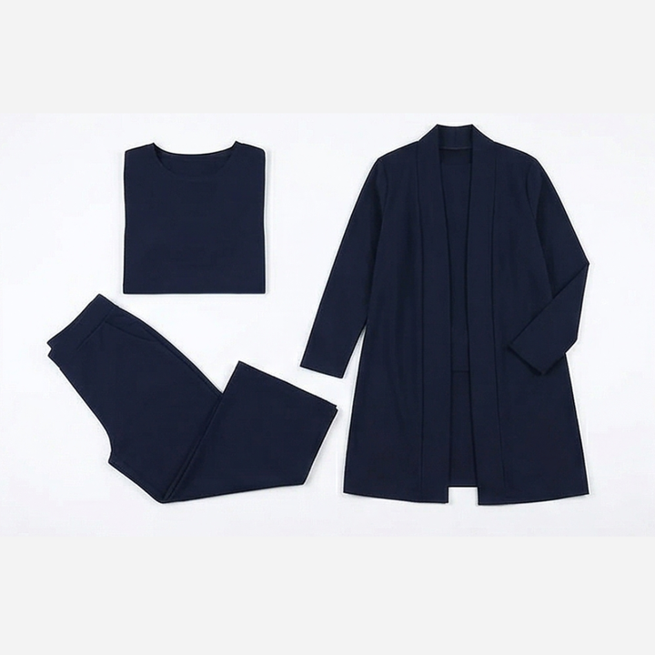 Vivara – Women's Three-Piece Matching Set with Longline Cardigan