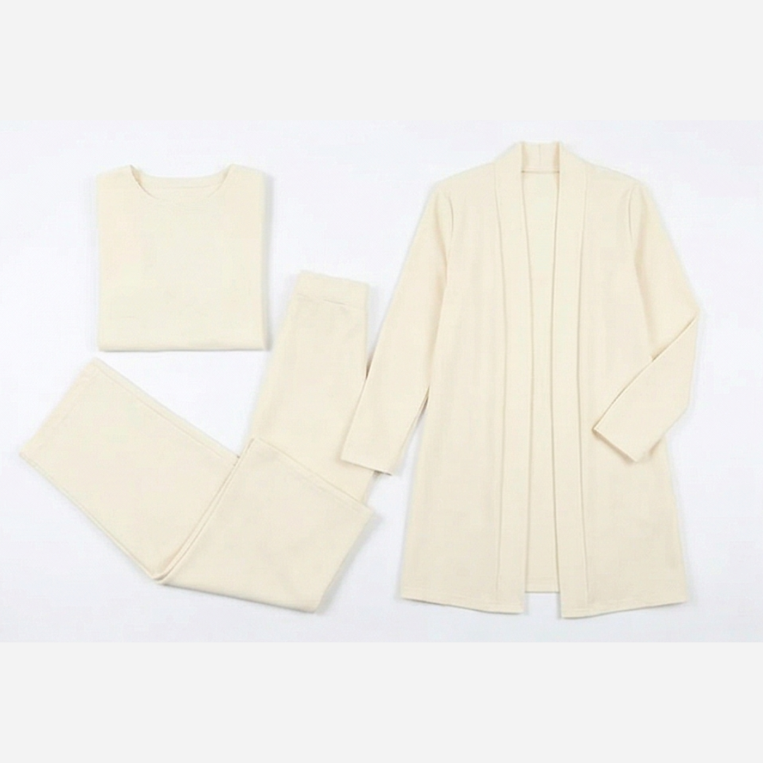 Vivara – Women's Three-Piece Matching Set with Longline Cardigan