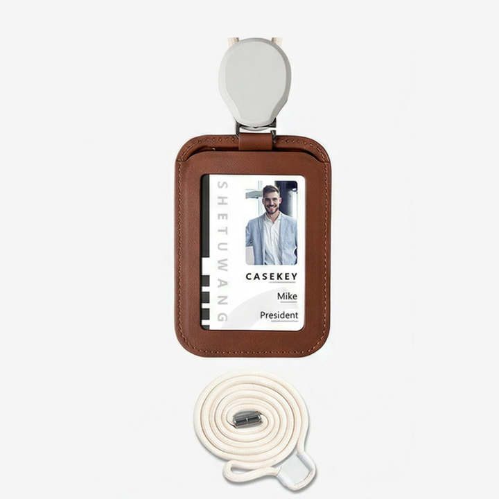 Carden – Retractable faux leather badge holder