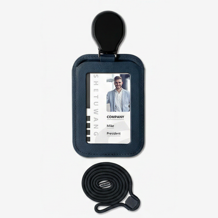 Carden – Retractable faux leather badge holder