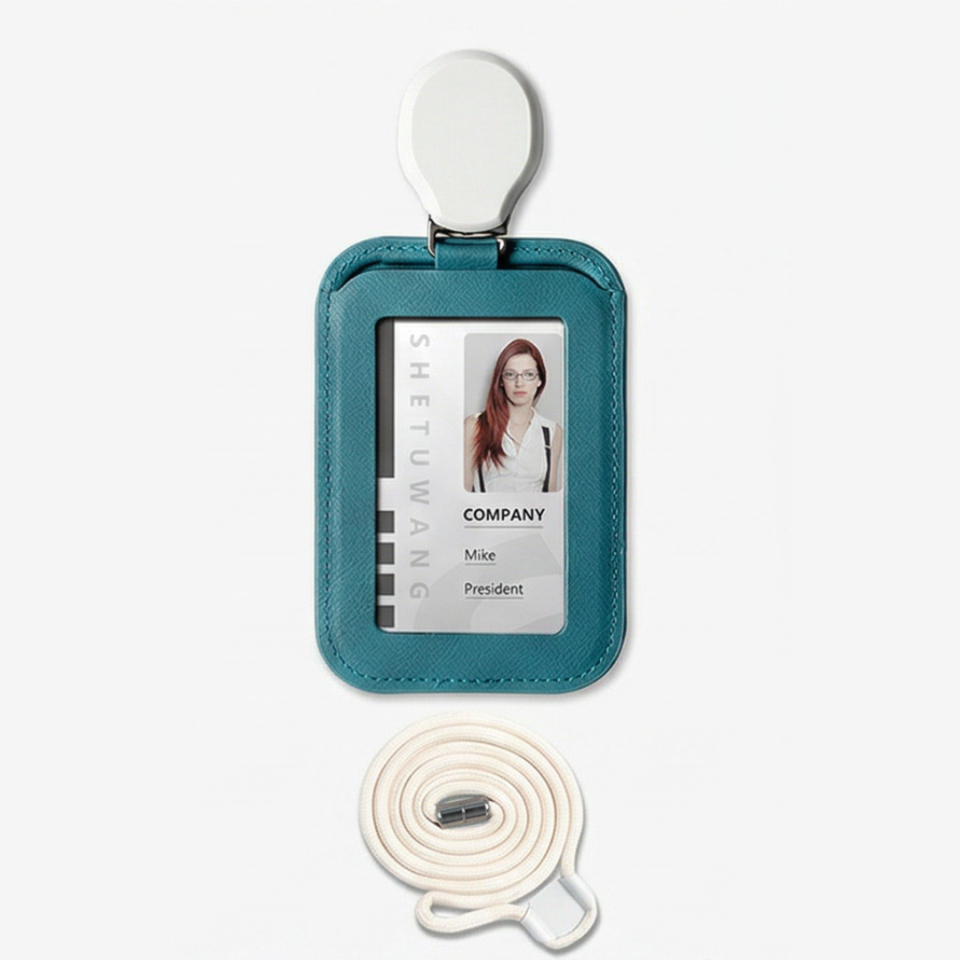Carden – Retractable faux leather badge holder