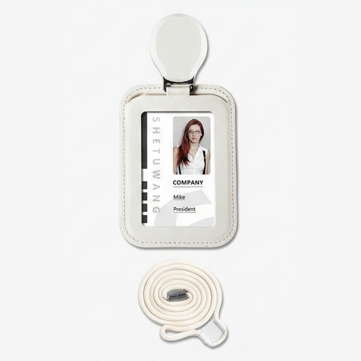 Carden – Retractable faux leather badge holder