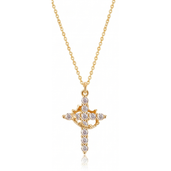 Crovana – Cross and crown faith pendant