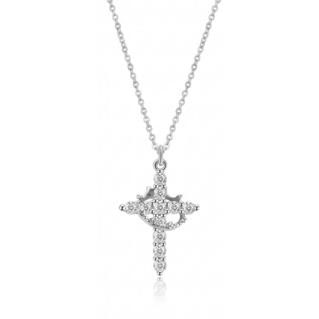 Crovana – Cross and crown faith pendant