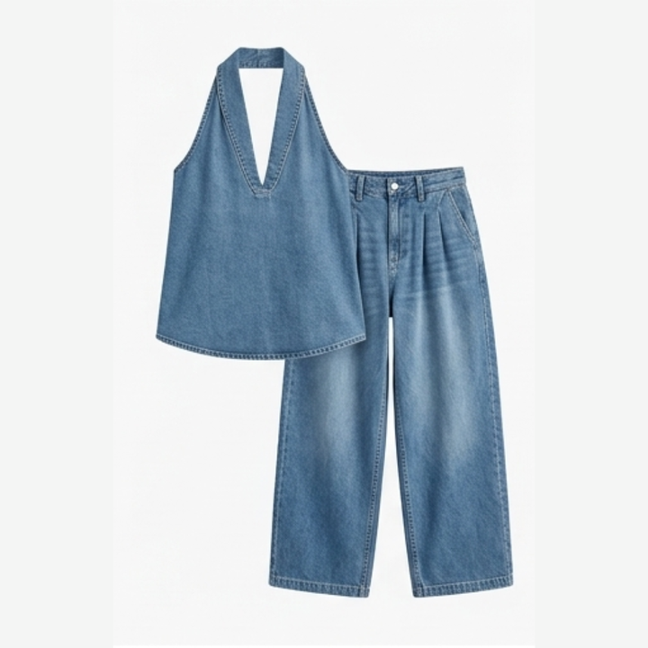 Rivella – Washed Denim Two Piece Summer Set