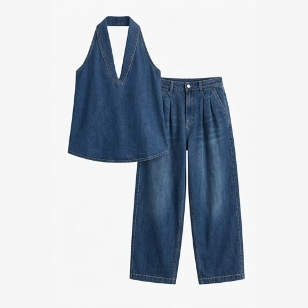Rivella – Washed Denim Two Piece Summer Set