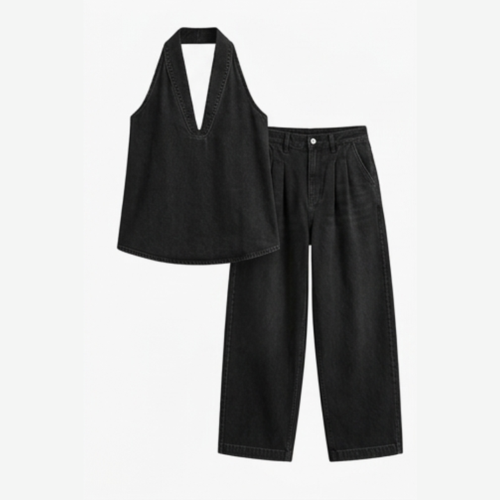 Rivella – Washed Denim Two Piece Summer Set