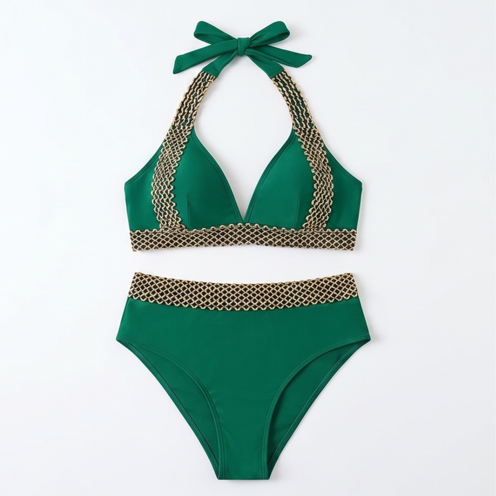 Soléra – Woven Chain-Trim High-Waist Bikini
