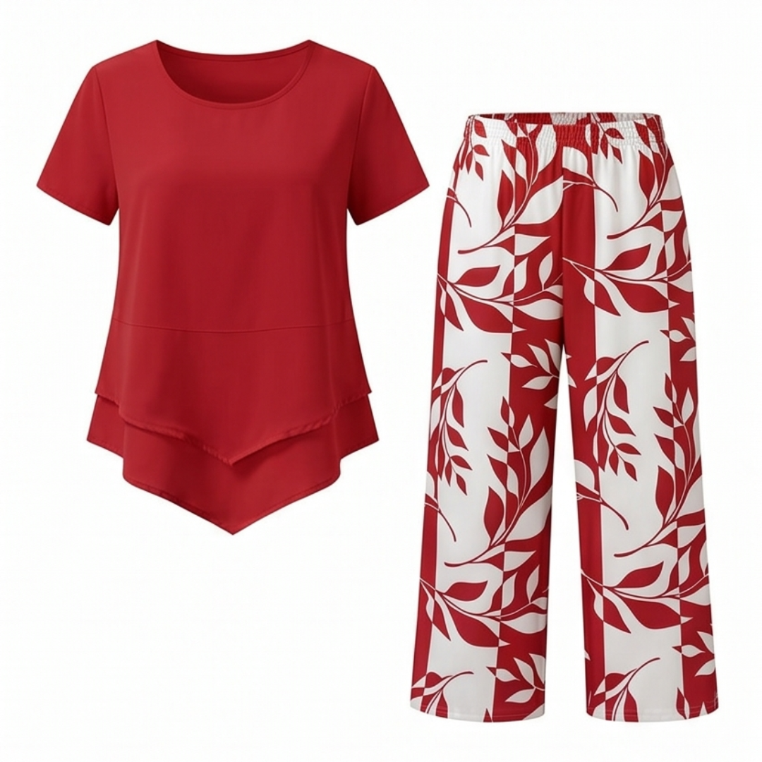 Lunavia – Asymmetric Tunic and Wide Leg Pants Set