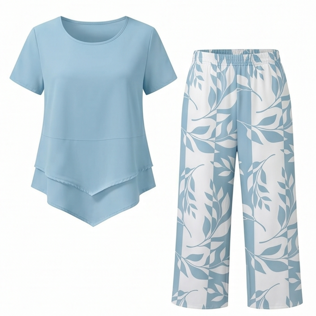 Lunavia – Asymmetric Tunic and Wide Leg Pants Set