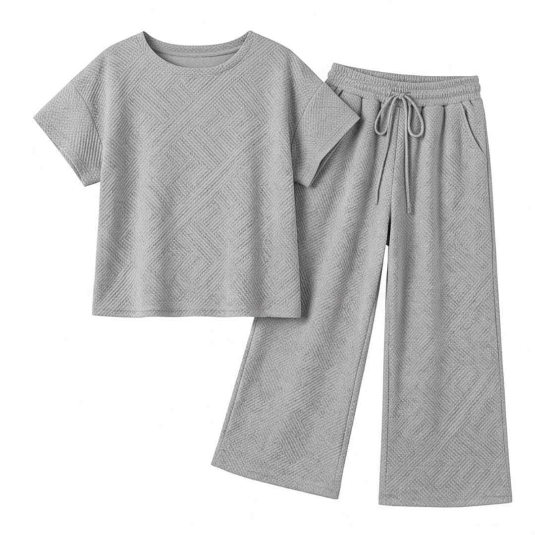 Lunavia – Women's Textured Knit Two-Piece Lounge Set