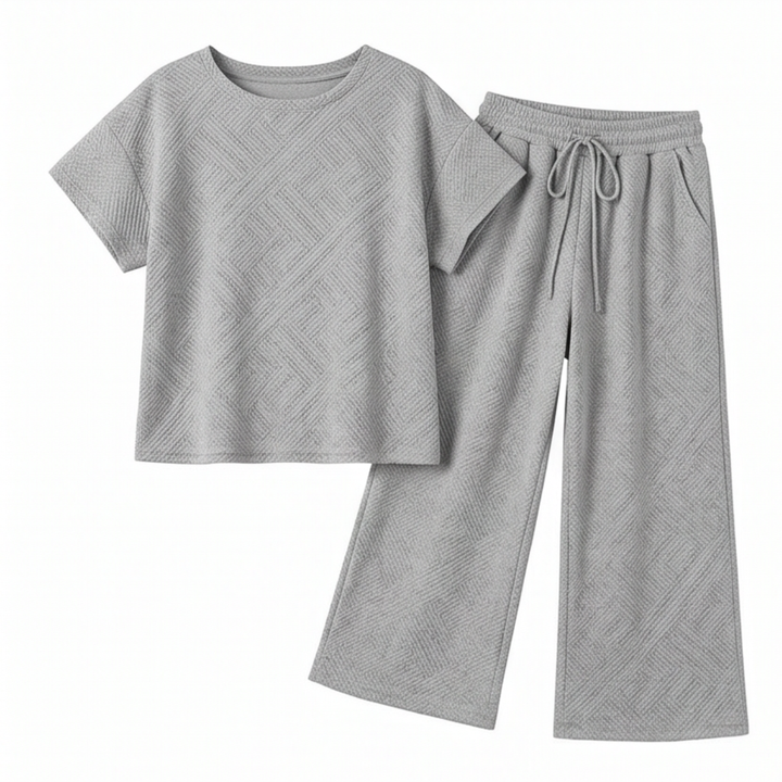 Lunavia – Women's Textured Knit Two-Piece Lounge Set