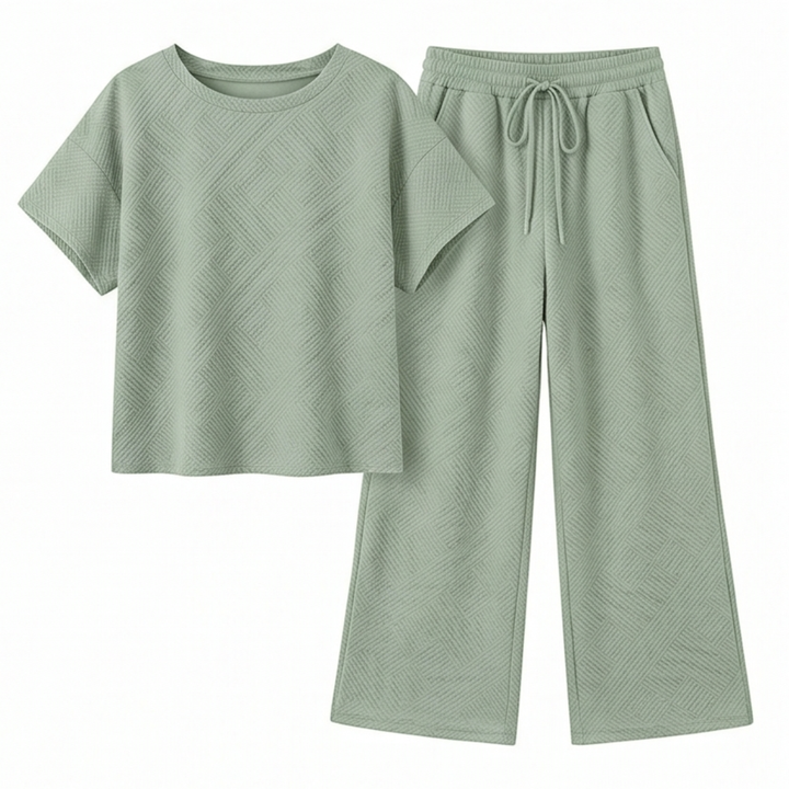 Lunavia – Women's Textured Knit Two-Piece Lounge Set