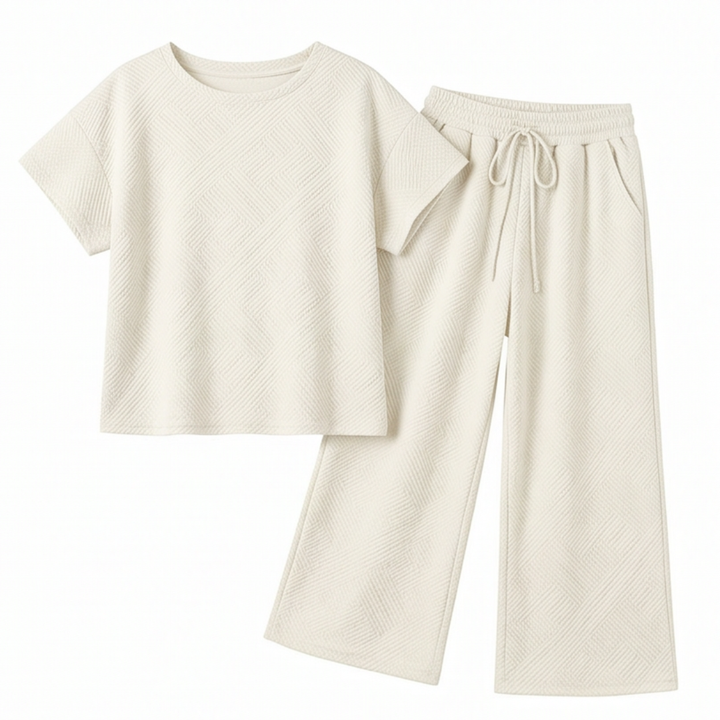 Lunavia – Women's Textured Knit Two-Piece Lounge Set