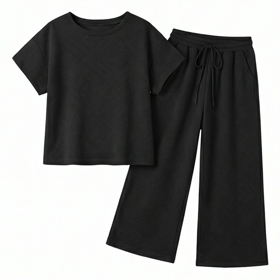 Lunavia – Women's Textured Knit Two-Piece Lounge Set