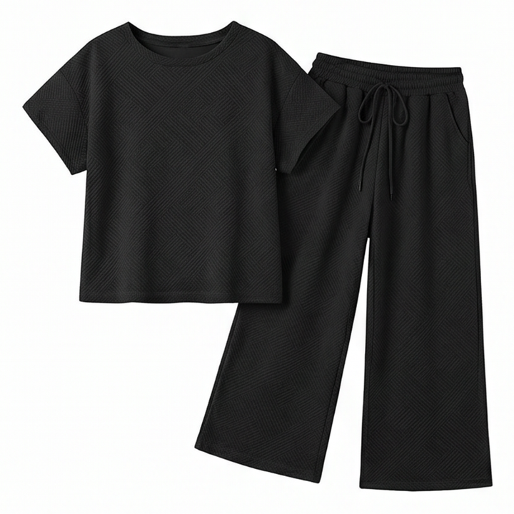 Lunavia – Women's Textured Knit Two-Piece Lounge Set