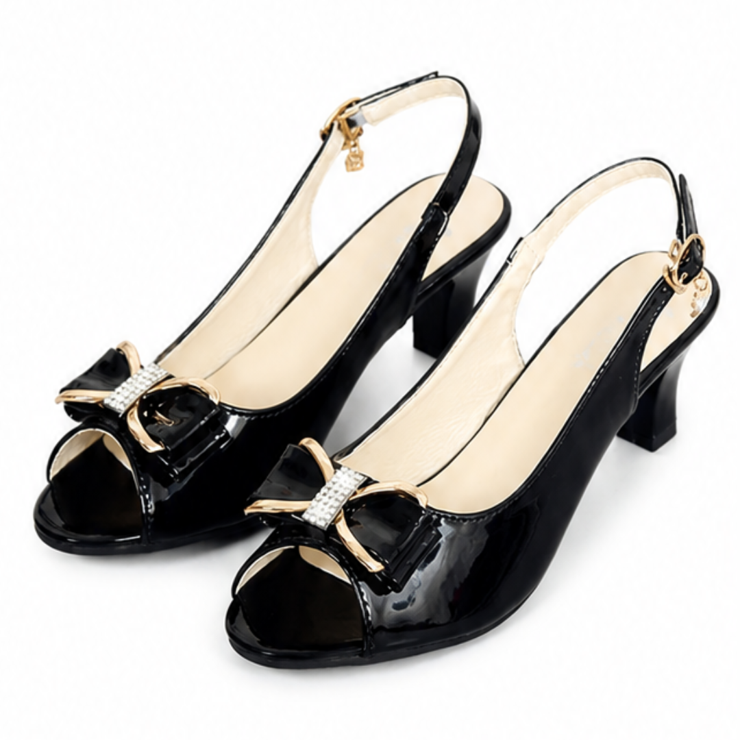 Belluna – Rhinestone Bow Slingback Heels