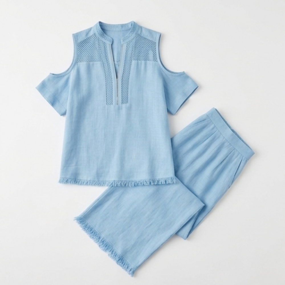 Soléva – Women's Crochet Linen Vacation Set