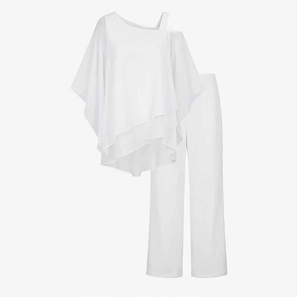 Élora – Women's Asymmetric Chiffon Two-Piece Set