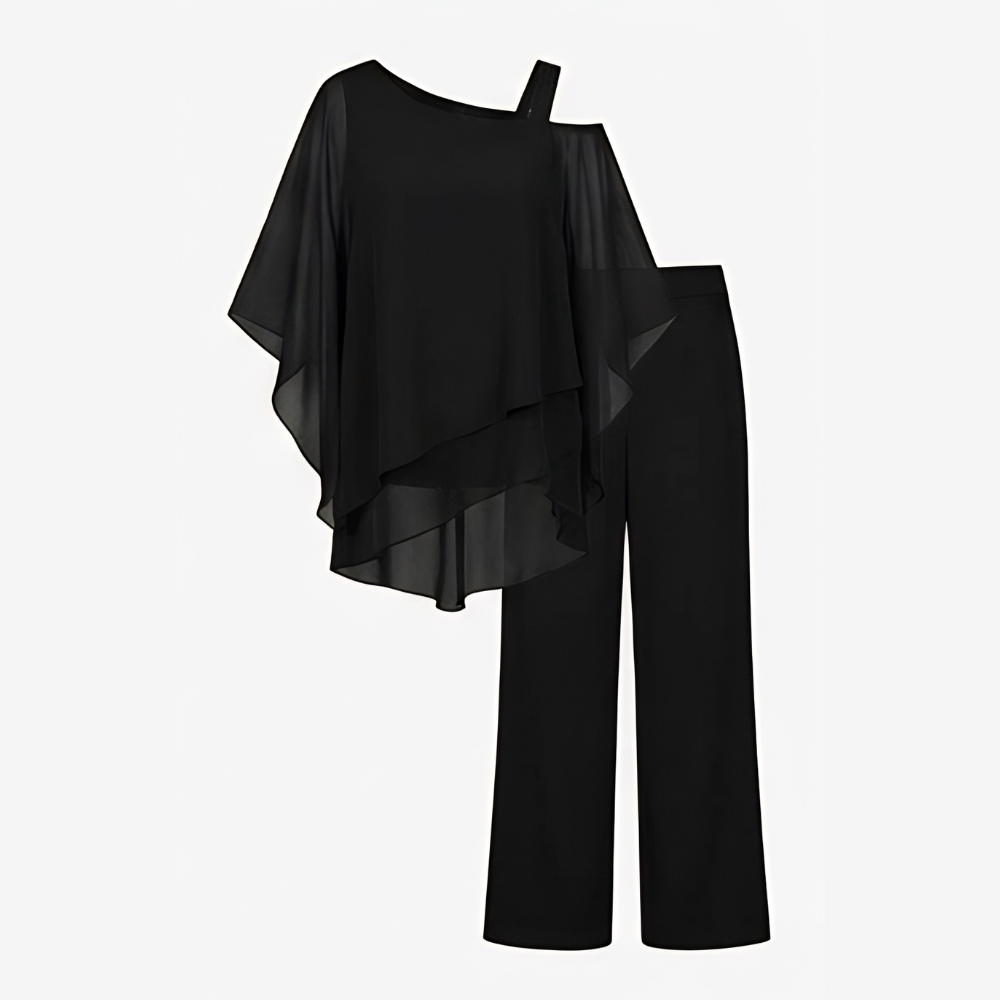 Élora – Women's Asymmetric Chiffon Two-Piece Set