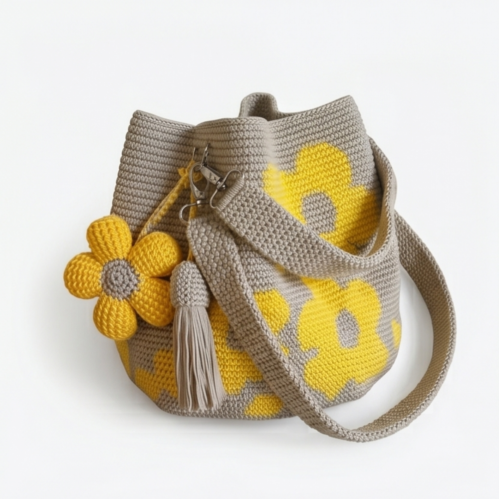 Bloomara – Handmade Crochet Flower Tote Bag