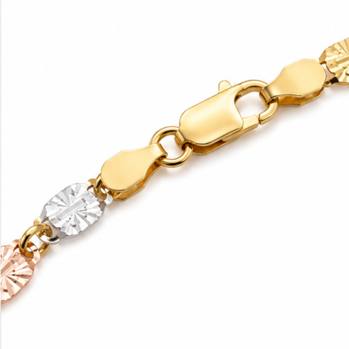Trioro – Tri-Tone Metal Link Chain Bracelet
