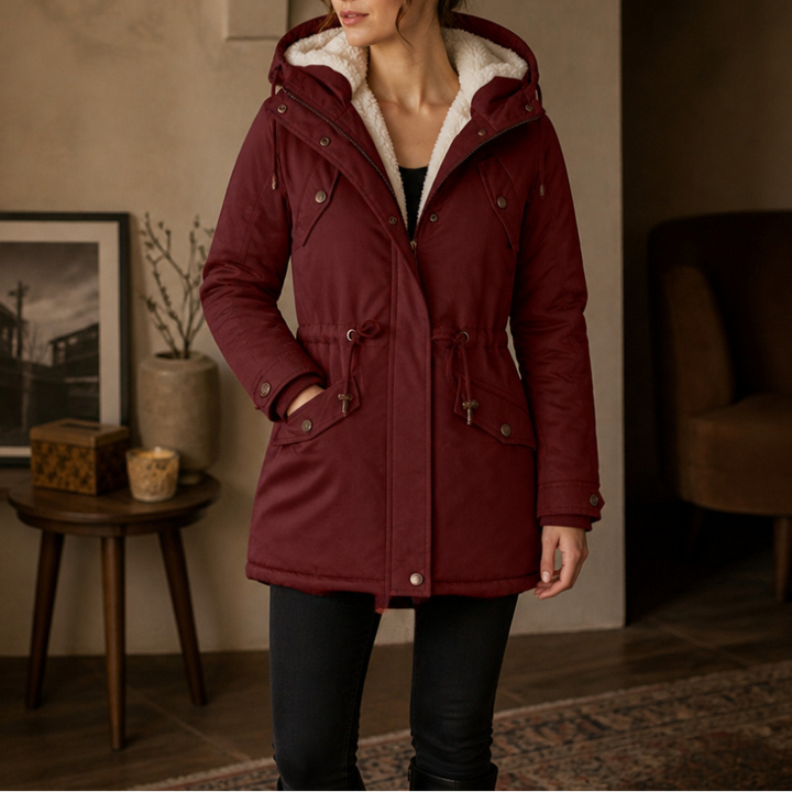 Warmbella – Fleece-Lined Waist-Defining Padded Parka
