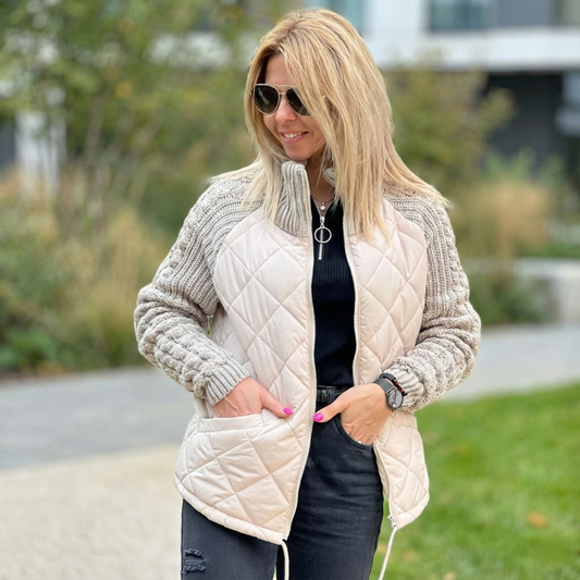 Quilora™ – Knitted Patchwork Puffer Jacket