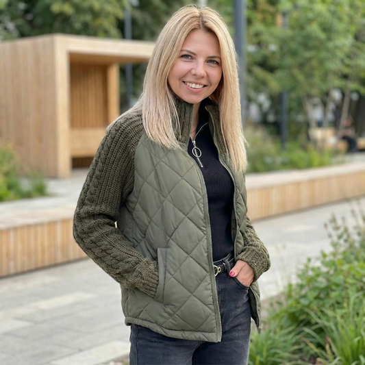 Quilora™ – Knitted Patchwork Puffer Jacket