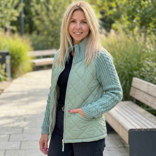 Quilora™ – Knitted Patchwork Puffer Jacket