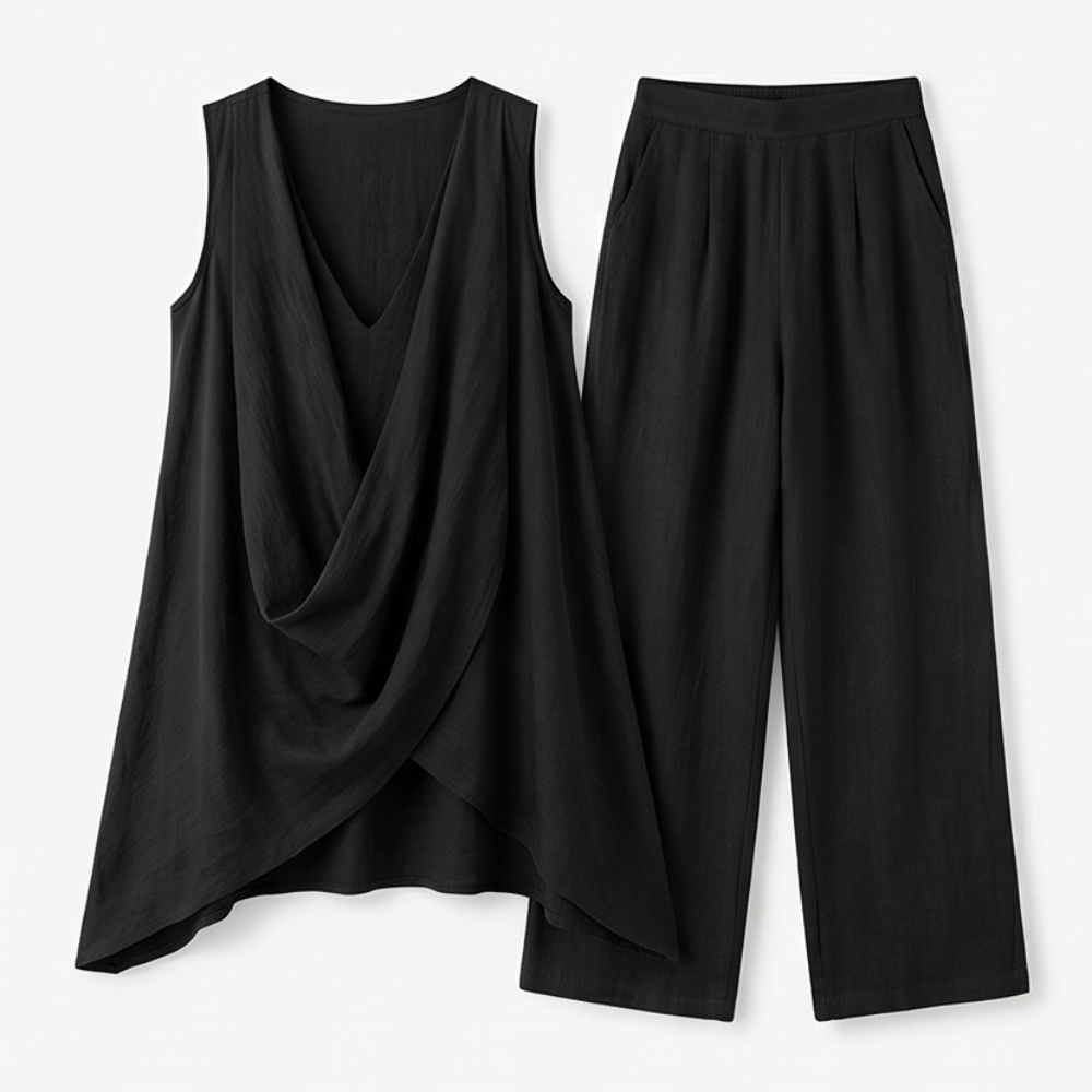 Marenza™ – Draped Linen Two-Piece Set