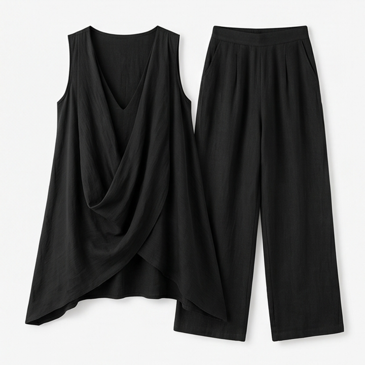 Marenza™ – Draped Linen Two-Piece Set