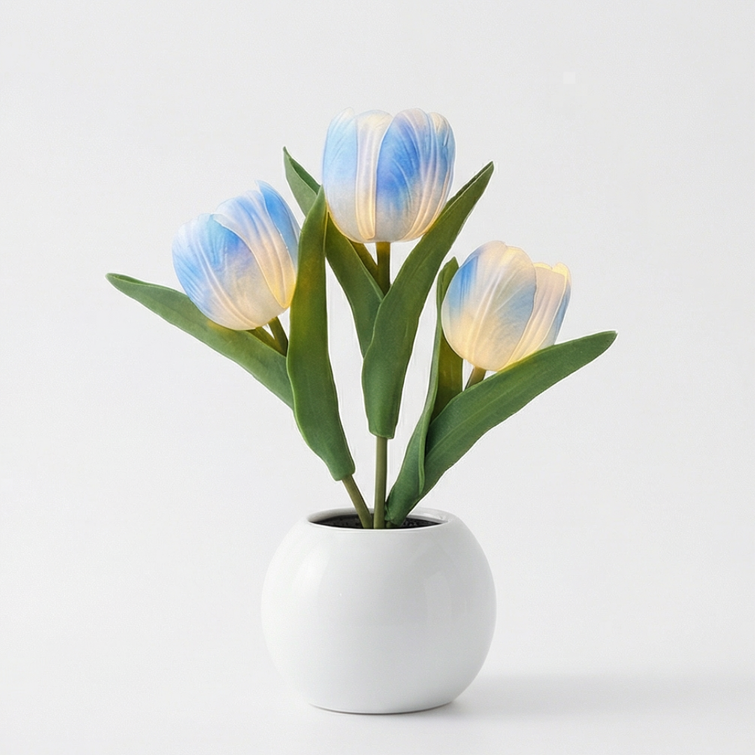 Bloomora – LED Tulip Lamp with Ceramic Vase