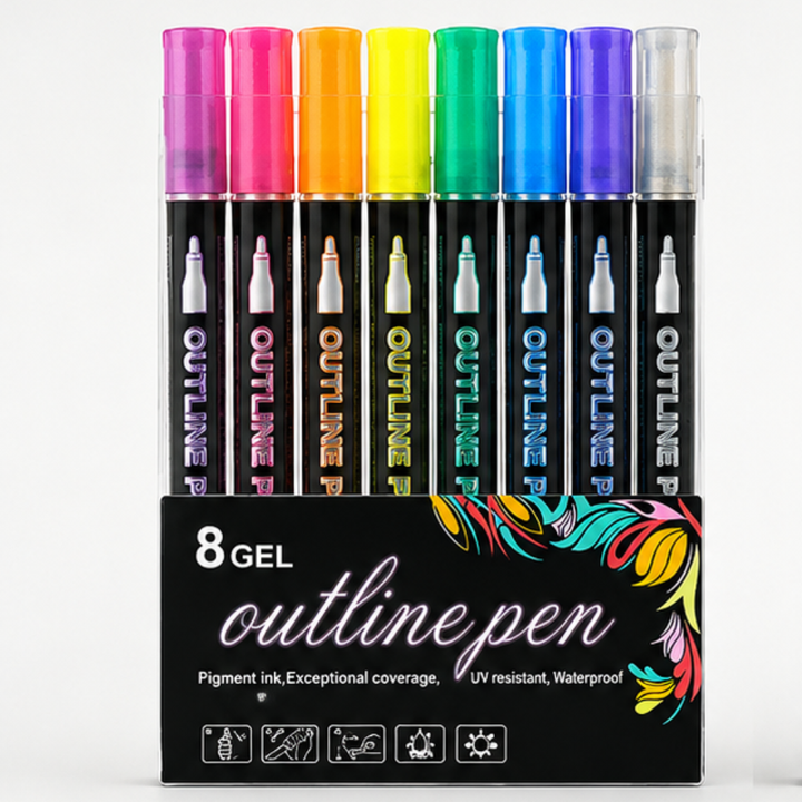 Outlynn – Self-Outline Dual-Tip Glitter Markers