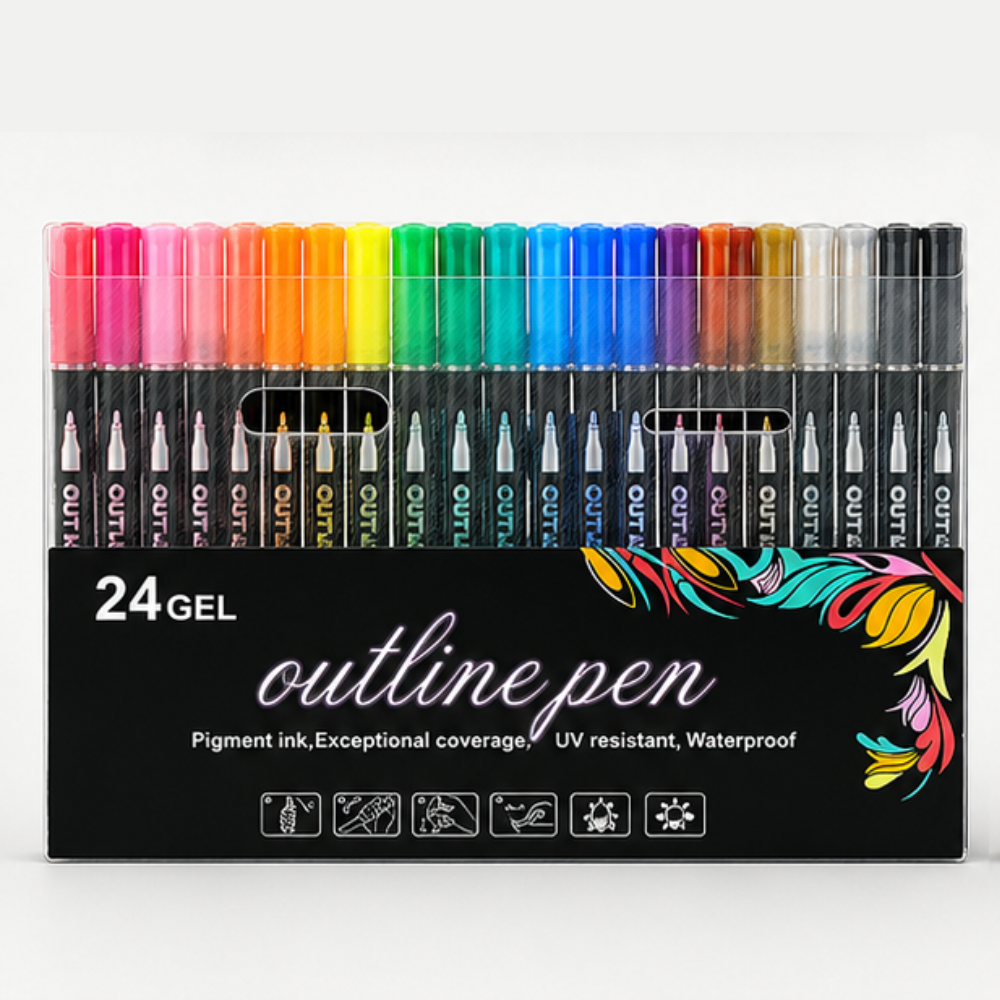 Outlynn – Self-Outline Dual-Tip Glitter Markers