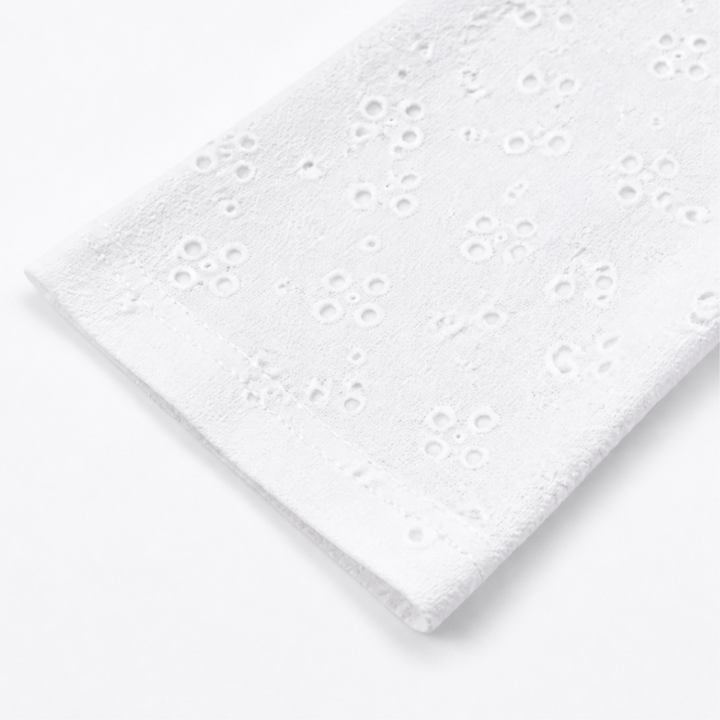 Veluna™ – Lightweight Eyelet Open-Front Cardigan for Women, 3/4 Sleeve Ruffle Hem Summer Layer