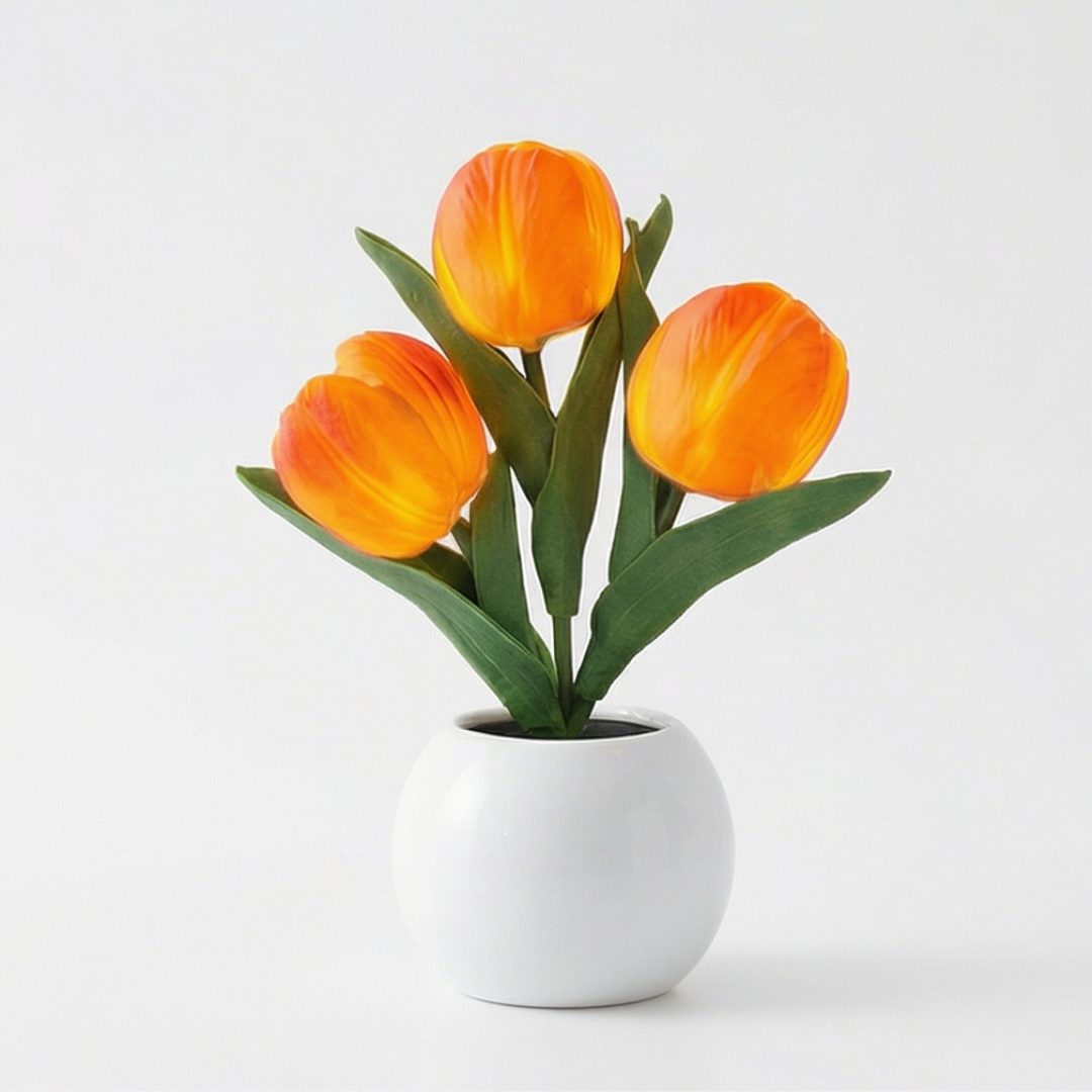 Bloomora – LED Tulip Lamp with Ceramic Vase