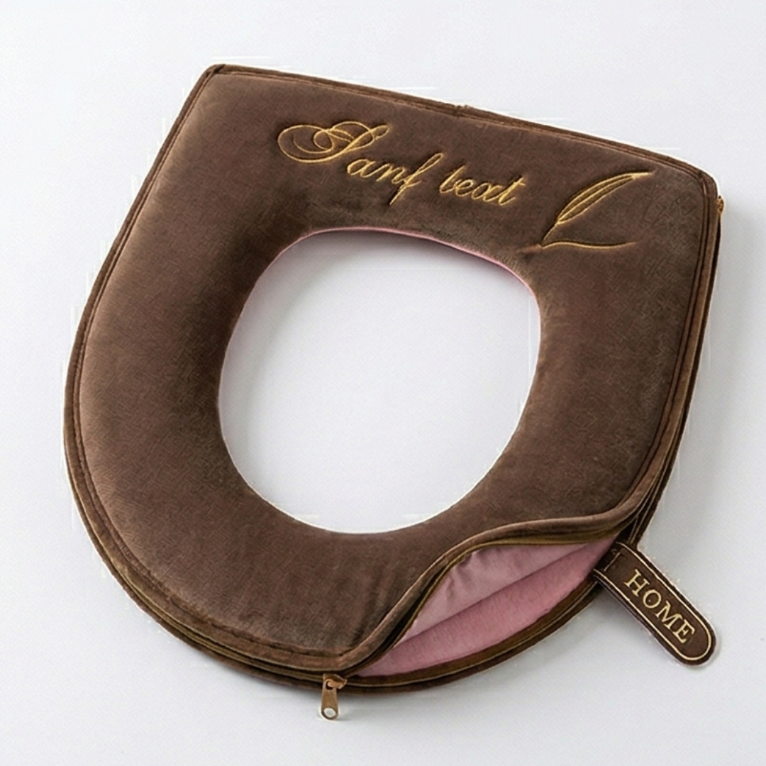 Coziseat – Soft Velvet Toilet Seat Cover with Zipper