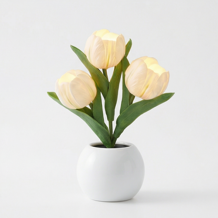 Bloomora – LED Tulip Lamp with Ceramic Vase