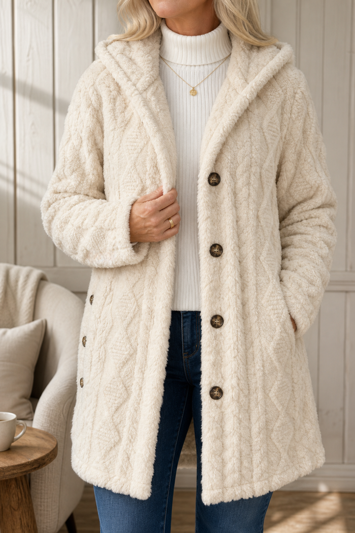 Wearbella – Cable-Knit Hooded Longline Coat