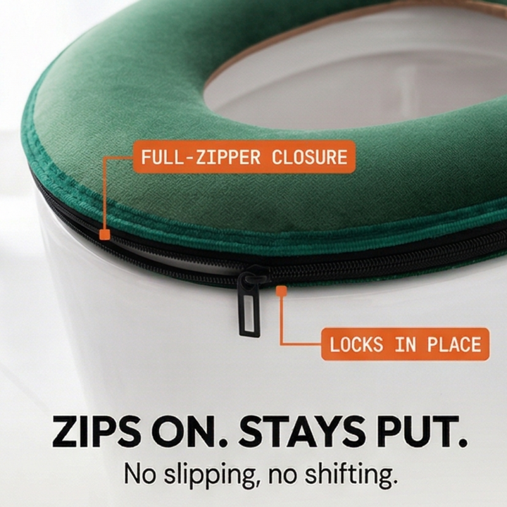 Coziseat – Soft Velvet Toilet Seat Cover with Zipper