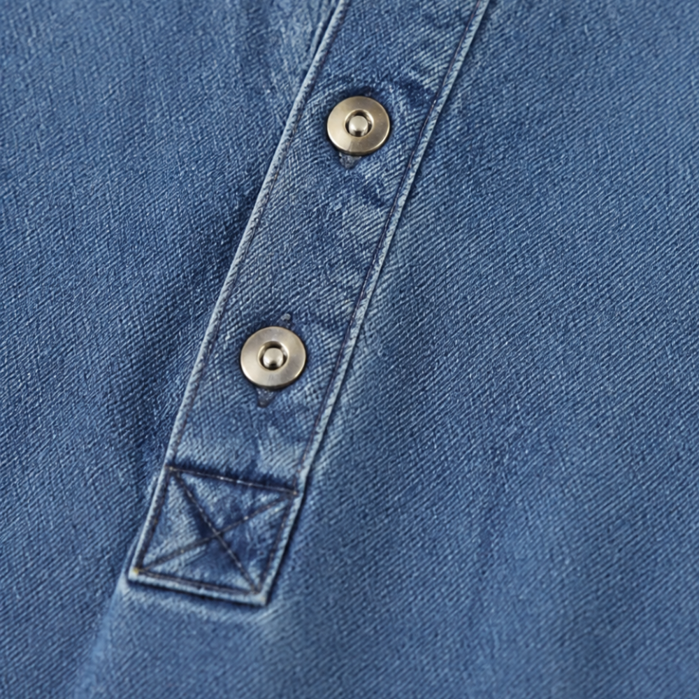 Denara – Denim Maxi Dress That Moves And Still Holds Its Shape