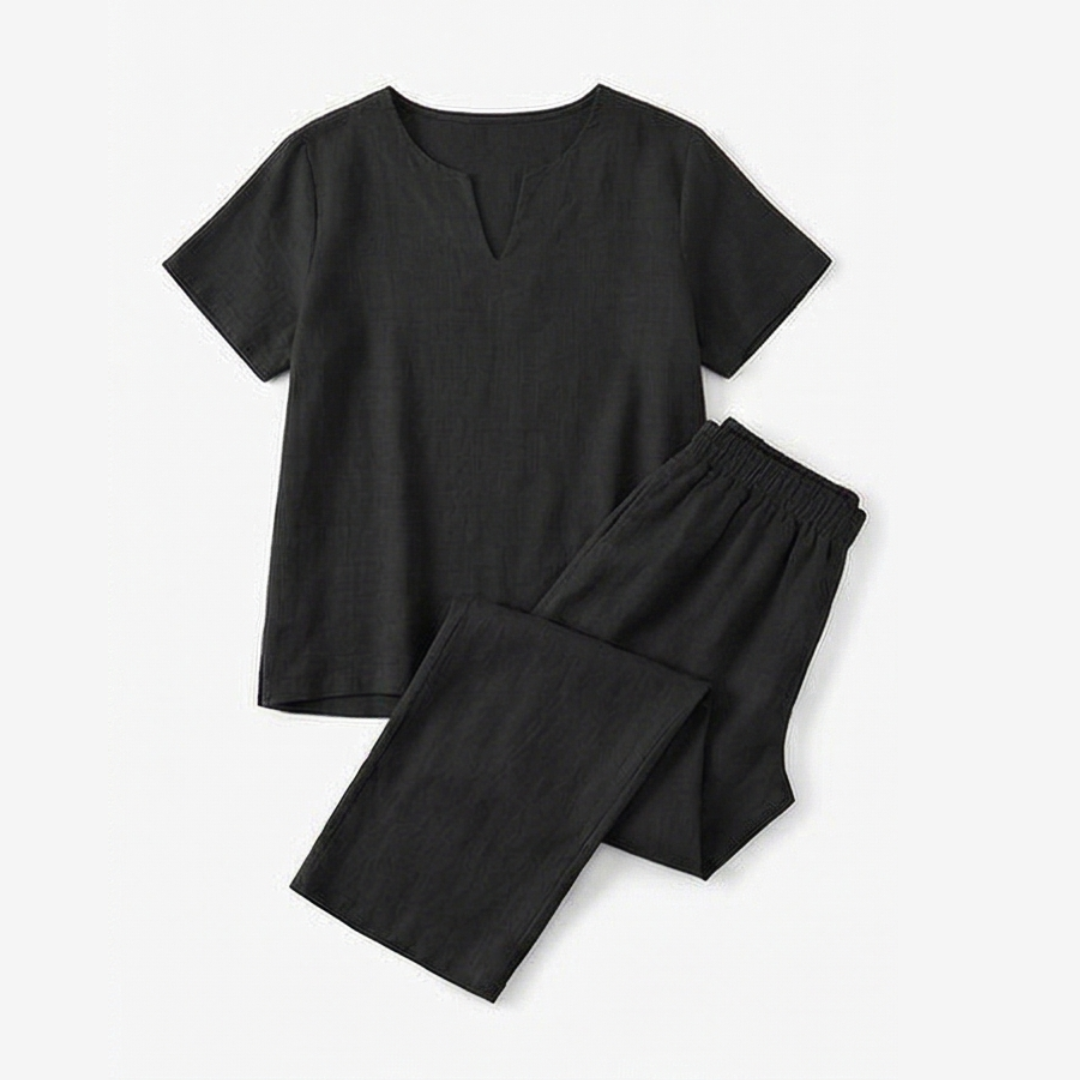 Lunessa – Women's Breezy V-Neck Top and Pants Set