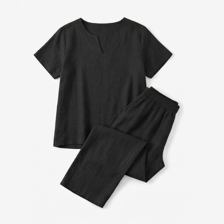 Lunessa – Women's Breezy V-Neck Top and Pants Set