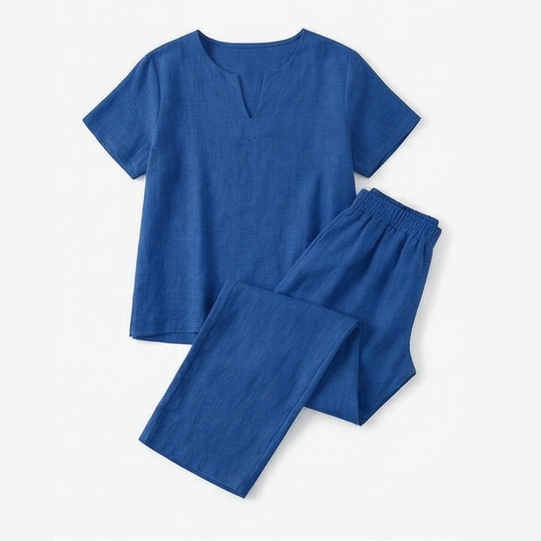 Lunessa – Women's Breezy V-Neck Top and Pants Set