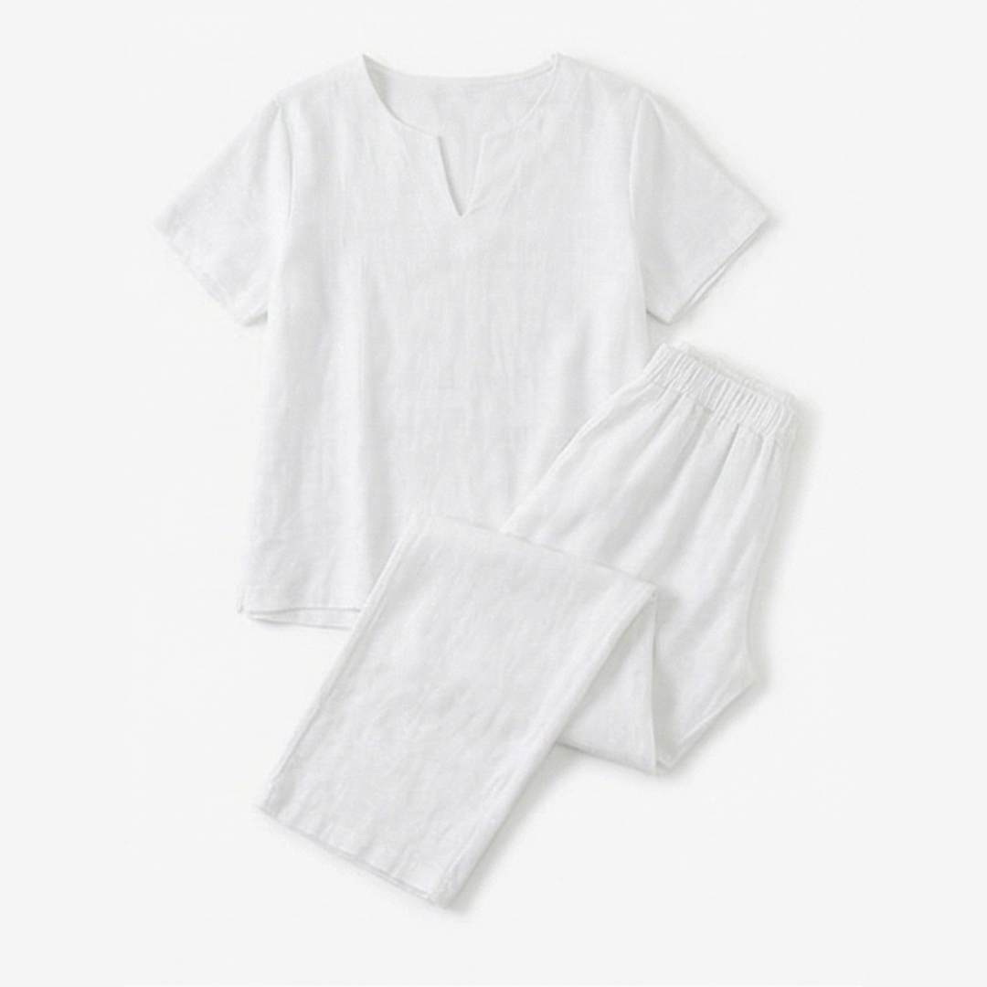 Lunessa – Women's Breezy V-Neck Top and Pants Set