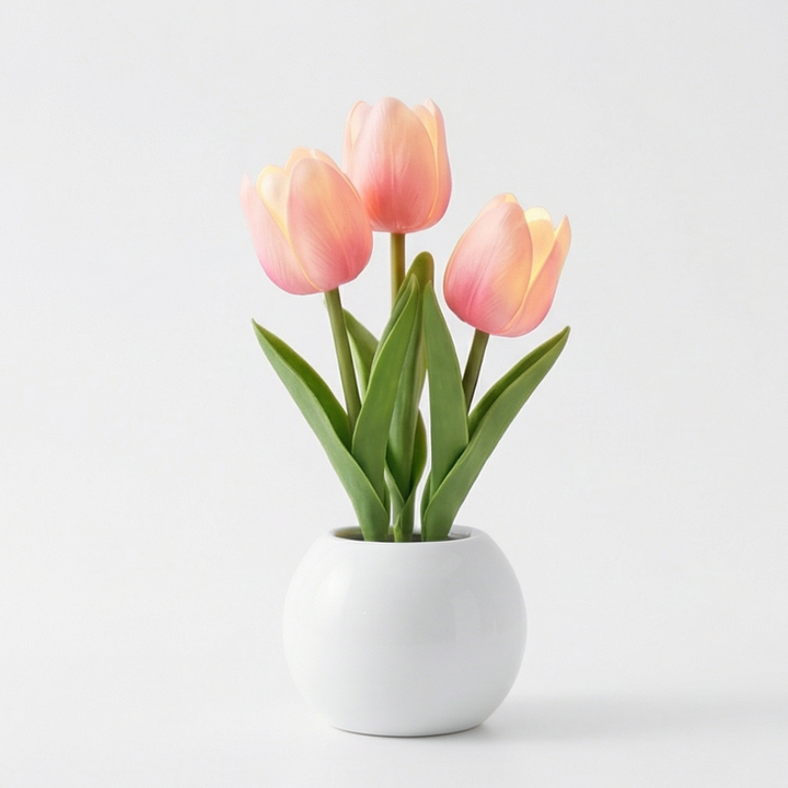 Bloomora – LED Tulip Lamp with Ceramic Vase