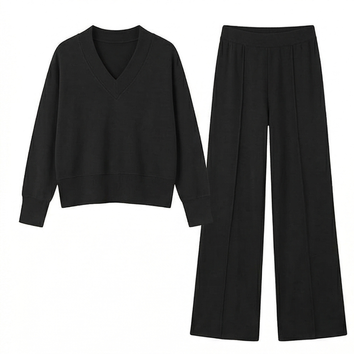 Lunessa – Women's Soft Knit Sweater and Wide Leg Pants Set