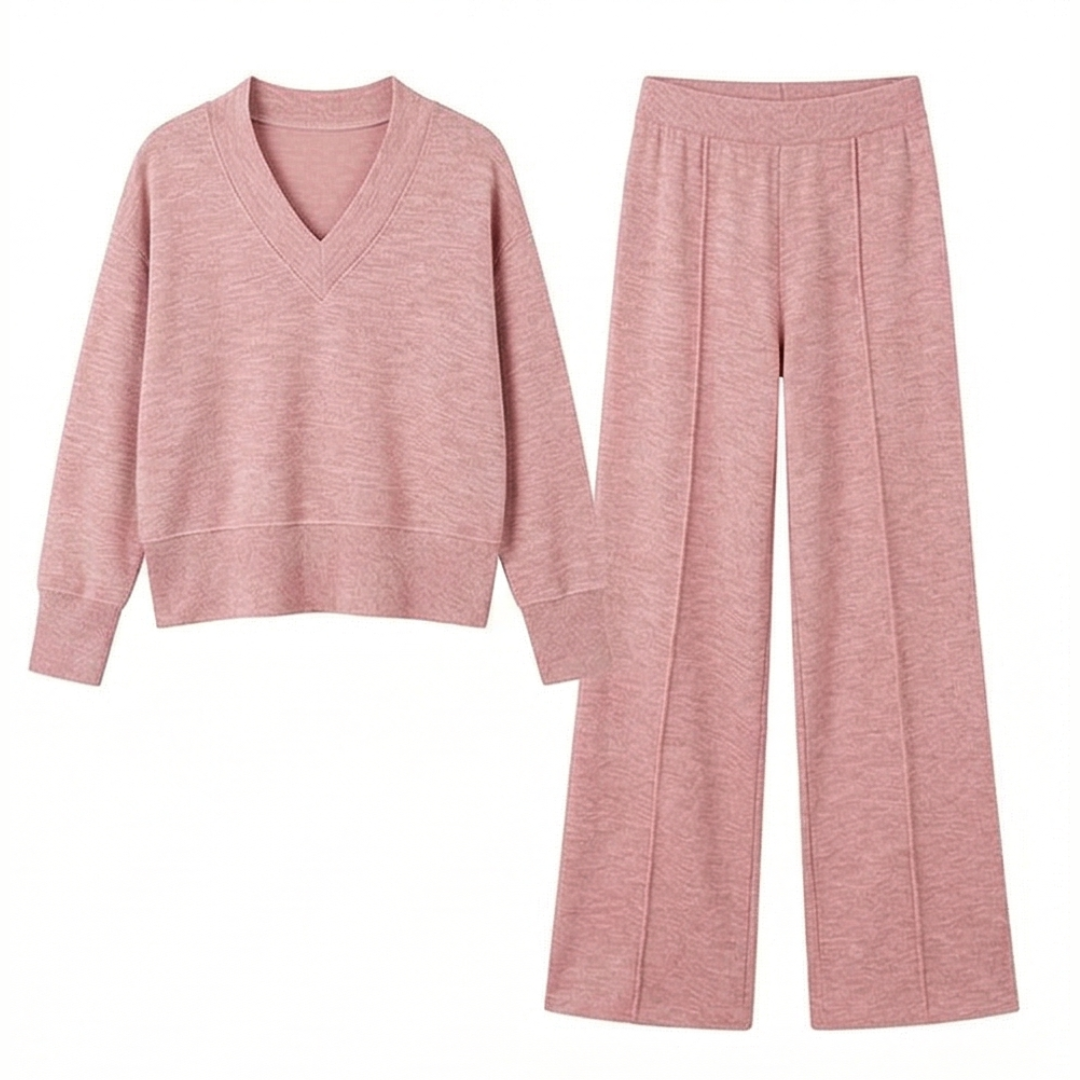 Lunessa – Women's Soft Knit Sweater and Wide Leg Pants Set