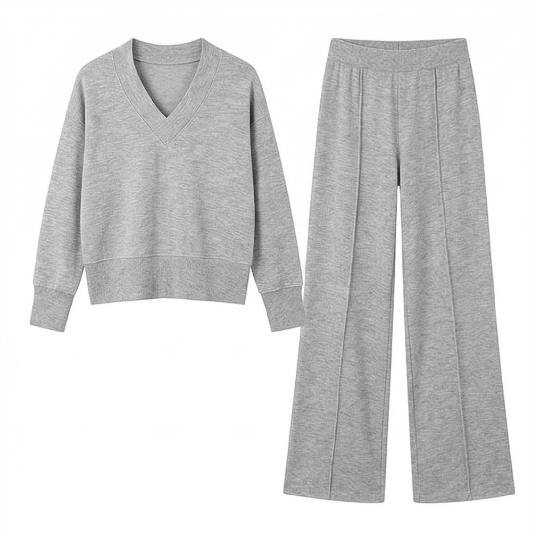 Lunessa – Women's Soft Knit Sweater and Wide Leg Pants Set